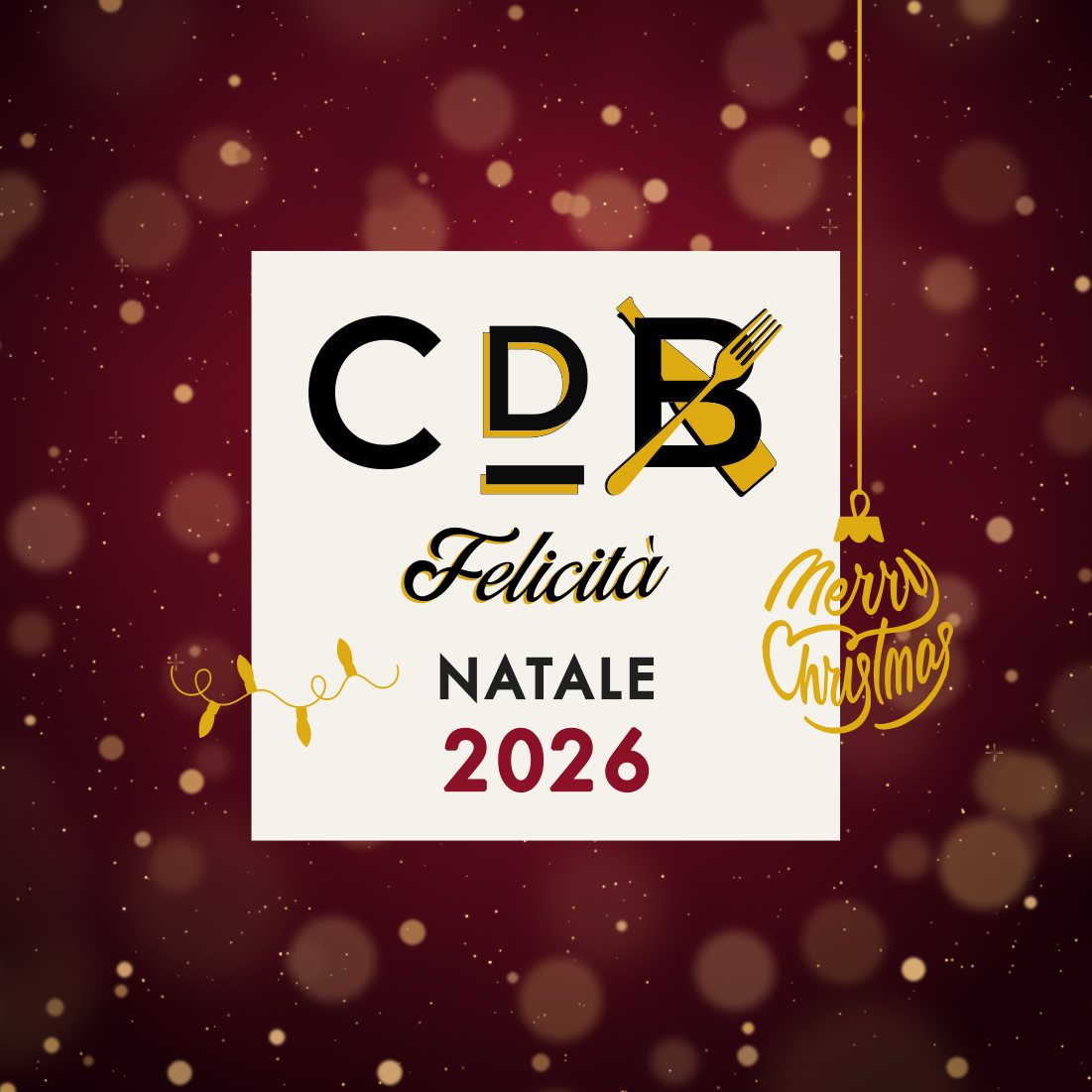 Invito Assaggi di Natale 2026, fronte: logo CDB Felicità, Natale 2026